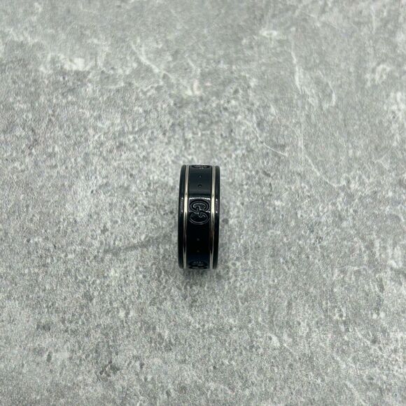 NWT Authentic Gucci Icon Thin Band Ring in Platinum white Gold Interlocking G Wi - Picture 6 of 13